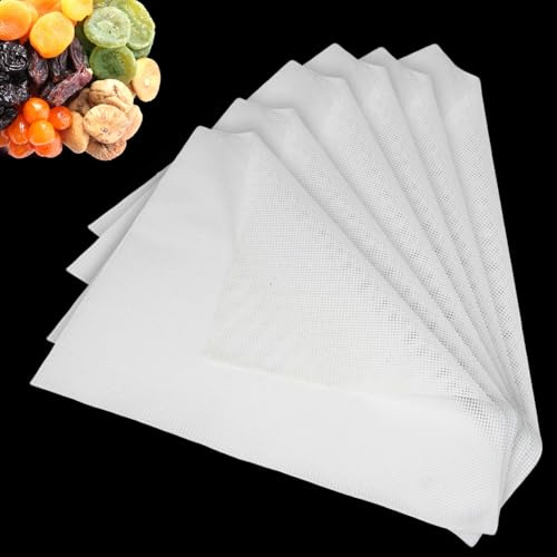 Lot de 6 tapis de déshydratation carrés en silicone pour aliments, feuilles de déshydrateur anti-adhésives, filets de cuisson réutilisables, pour séchoir à fruits, 35,6 x 35,6 cm, résistants à la