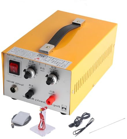 Glowdora Saldatrice per Gioielli, Saldatrice A Impulsi per Gioielli in Oro, Argento E Platino, Saldatrice A Punti Portatile con Pedale, Adatta per Platino, Oro, Argento E Acciaio,110V