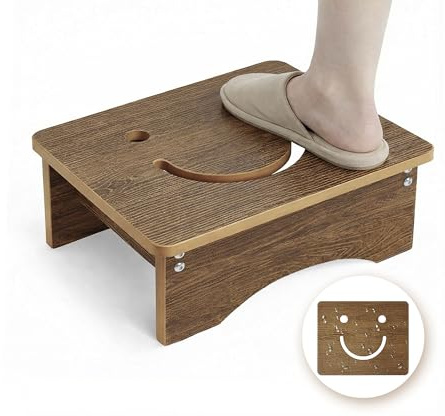 Y&M One Step Stool for Adults & Seniors, Waterproof HDPE Bedside Support Step Stool with Non-Slip Foot, 5.6 Heavy Duty Bed Step for High Beds, Bedroom, Office, Kitchen, Living Room – Rustic Brown