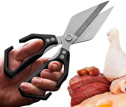Masoog Kitchen Scissors for Food | Rustproof Poultry Scissors for Hard Work - Non-Slip Cutter for Bone Peppers Duck Beginners Grill Home Picnic Baking Chefs