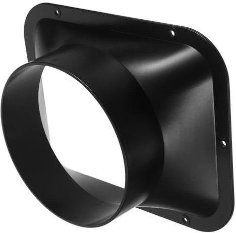 Connettore per Condotto di Sfiato Aria in Abs, Nero, Rettangolare | Flangia per Tubo Cappa, Adattatore per Condotto Aria Quadrato, per Ambienti Industriali