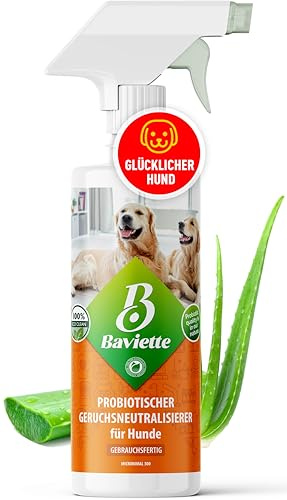Baviette Spray 500 ml – Luktneutraliserare för hundhushåll – med naturliga mikroorganismer – luktfri, klorfri och skonsam mot material – lämplig för textilier, möbler, mattor och bil