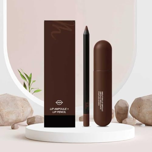 Sérum à Lèvres & Crayon Lèvres 3 Teintes – Chair, Rouge, Marron, Baume Hydratant, Maquillage Naturel, Nourrissant & Protecteur, 100g, Set Soin Lèvre
