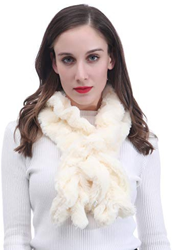 Lina & Lily Plain Ombre Farbe Fell Faux Fur Damen Winter Twist Schal Schlauchschal