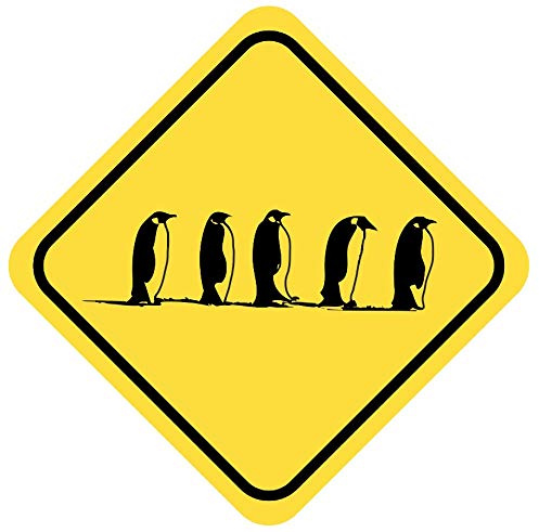 Samunshi® Pinguine Warnschild Warndreieck Aufkleber Achtung Vorsicht Tier - 20x20cm mehrfarbig