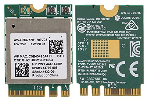 WiFi-Modul, 2,4/5,0 GHz Bluetooth 5,0 M.2 NGFF Wireless-Netzwerkkarte, Für Win, 802.11a/b/g/n/ac RTL8822CE, Bluetooth-Netzwerkadapter