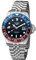 Elysee Herrenuhr GMT PRO. 40 mm 20 ATM Herren zweite Zeitzone, Verschraubte Krone, Leuchtzeiger, Datumsanzeige blau rot 80590, 80591, 80592, 80593, 80594, 80598, 80599, 80600, 80615