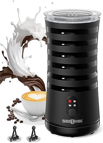 PARIS RHÔNE Milchaufschäumer Elektrisch 4-in-1 Milchschäumer für Heißer und Kalter Milchschaum, Warme Milch, Rutschfest Griffige Form Automatische Abschaltung Milchbehälter