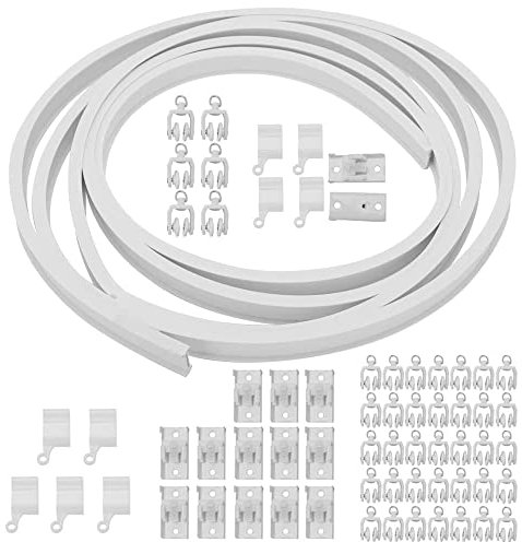 Trintion 4.5M Curtain Track Rail Plastic metal Cuttable Bendable Bay Windows Caravan Room Divider Ceiling Track