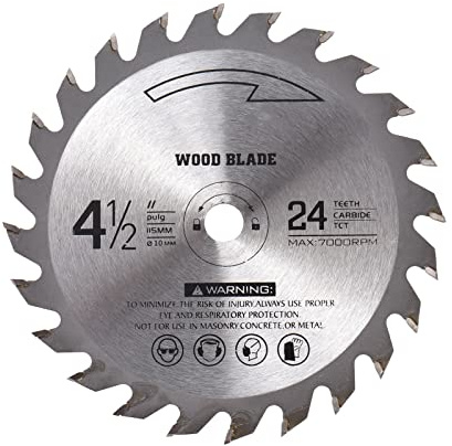 ERYUE Disco da taglio per legno, 24T-TCT Disco da taglio per legno 115mm*10mm Lama per sega circolare Acciaio legato 24 denti Sega per finitura in metallo duro TCT