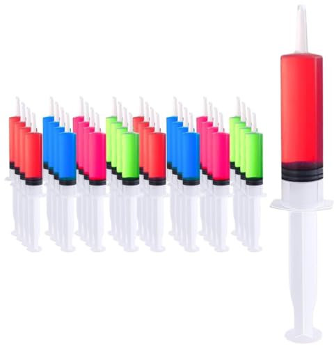 32 Schnapsspritzen, 20 ml, Halloween-Party, wiederverwendbar, einzelne Schnapsgläser für Wein, Gin, Wodka, Alkohol, Gelee, Cocktails, 12 cm – perfekt für Weihnachten, Geburtstag, Party,