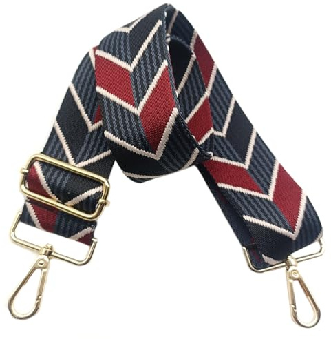 5cm Taschengurte Breit Taschengurte zum Wechseln, Verstellbarer Schultergurt für Tasche mit Goldener Karabiner Schulterriemen, Umhängegurt fur Damen Handtaschen Crossbody DIY Zubehör (Blau/Weinrot)