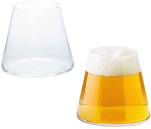 PiWine Beer Mugs Set,Japanese Style Beer Glasses, Personalized Transparent Glass Cup, Multifunctional Drinkware for Beverage Juice Milk Milkshake Coffee-transparent-2piece