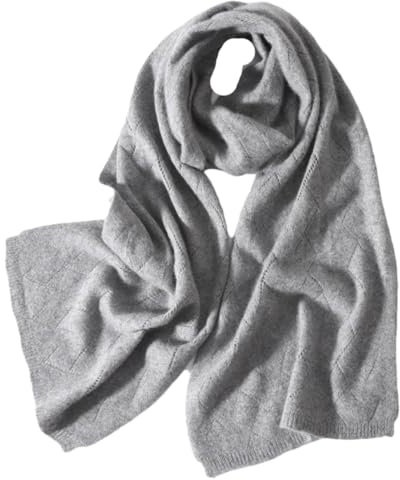 Langer Wollschal für Damen, gestrickt, Winter, Herbst, Hijabs, warm, weich, Kaschmir, Pashmina, Halswärmer, Damen, grau, 65x190cm