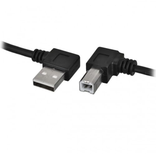 ChenYang Câble pour imprimante et scanner USB 2.0 vers USB type B, coudé à gauche à 90 degrés, 0,5 m