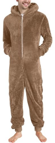 Herren Thermounterwäsche Set Schnittschutzhose Herren Schlafanzug Kurz Champion Pullover Gym Oberteil Funktionsunterhemd Herren Langarm Motorradbekleidung(1-Light Brown,XXL)