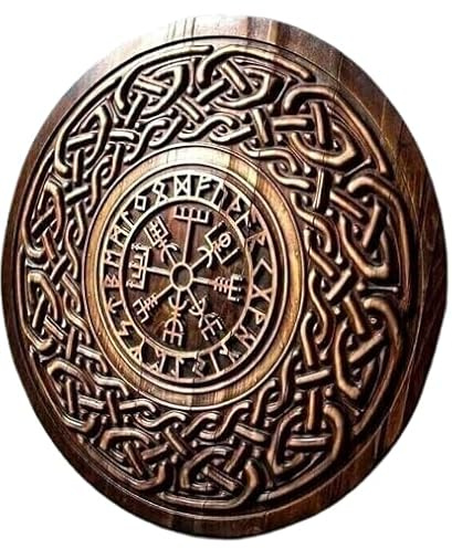 Mittelalterlicher Ritter Holz Rüstung Schild Wikinger Holzschnitzerei Rund Schild Battle Warrior Shields LARP Armor Shield Halloween