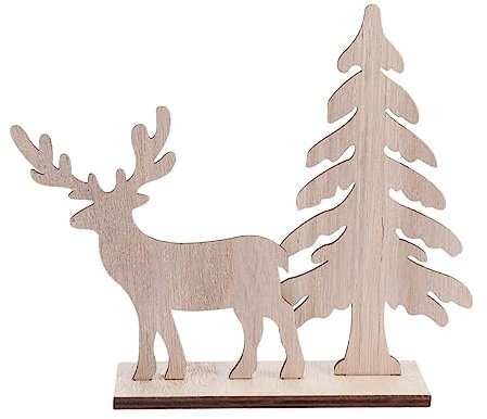 TOPPERFUN Einzigartiger Hirsch Aus Holz Raumdekoration Weihnachtsschmuck Stilvoll