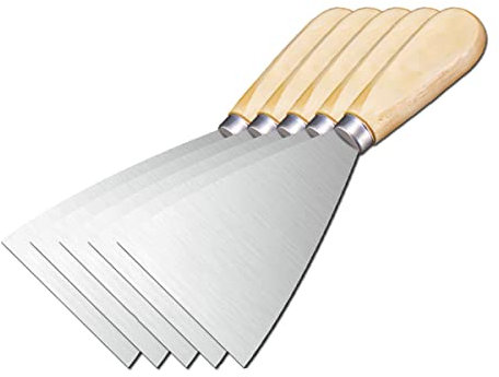 Spachtelmesser, Tapetenschaber, Farbschaber, Werkzeug for Verteilen von Trockenbau-Spachtelmasse und Schlamm, Klebeband, Schaben von Farbe, 5 Stück, 8,9 cm (Size : 4inch)