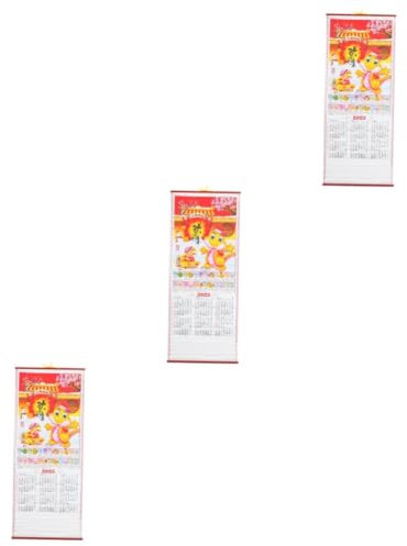 Sewroro 3stücke Chinese Wall Calendar Hochauflösender Wandkalender Für Jahr Der Schlange Praktischer Monatsplaner Für Zuhause Und Büro Elegant Und Einfach Zu Verwenden
