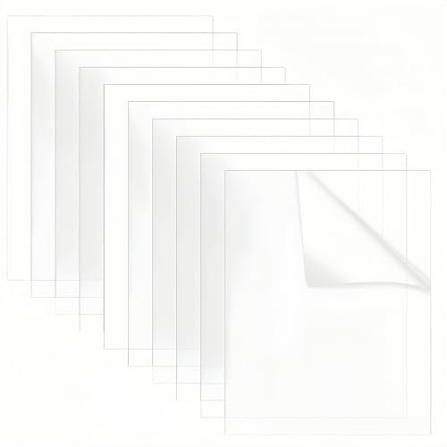 HJYDGJ Lot de 10 plaques acryliques en plastique transparent de 1 mm d'épaisseur - Plaque en plastique transparent A4 - Plaque en - Pour affichage, cadre photo, peinture