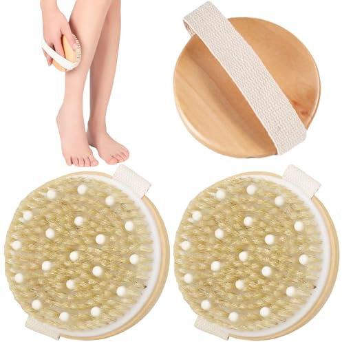 Spazzola per Corpo,2 pezzi Spazzola da Massaggio,Spazzola Esfoliante da Bagno,Spazzola per Pelle per Rimuovere pelle Morta,Spazzola Anticellulite Esfoliante,Spazzola per Corpo con Spazzolatura a Secco