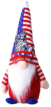 WASTEBIN Statue de nains nains en peluche pour fête du 4 juillet - Décoration de table à étages