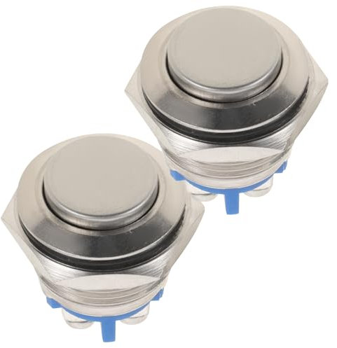 Veemoon Pulsante Campanello Sostituzione 16mm Illuminato Pannello Montaggio 2 Pezzi Resistente e Facile Da Installare Per Porta e Casa