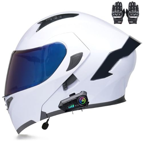 Beyswage Motorradhelm Klapphelme Integralhelm klappbar mit Bluetooth Doppelvisier, Herausnehmbares Futter, ECE-Zertifizierter Motorbike Helmets für Erwachsene Herren Damen M-XXL(55-62CM)