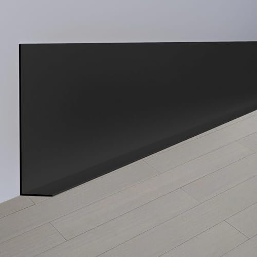 ZZLQIAN - Rodapié suave autoadhesivo PVC 60x20 mm - 3 metros zócalos de pared, plegable, zócalo moldura para pisos, color negro