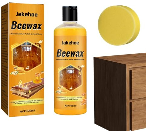 Tktouci Bienenwachs-Reinigungsmittel, 100 ml, natürliche Bienenwachspolitur, multifunktionale Holzpolitur, glänzt und schützt Holzreiniger für verschiedene Oberflächen, entfernt Fingerabdrücke, Tische