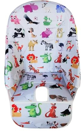 Genérico Cojín para Trona para Bebé, Funda Acolchada de Tela Oxford, Multicolor, No Resistente al Agua