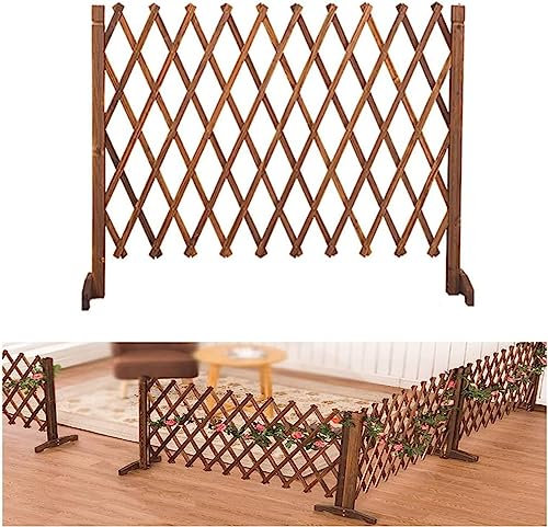Panneau de clôture en bois pour décoration de jardin extérieur, garde-corps télescopique extensible avec grille pour la sécurité des animaux de compagnie et support de treillis de jardin