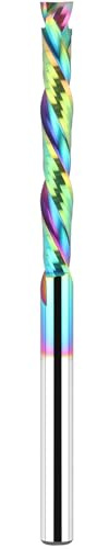 BINSTAK UP&Down Compression Router Bit 1/4 Shank, Extra Long 4 OVL, 2 Cutting Length, Solid Carbide Spiral Router Bits CNC End Mill with TAC Coating for Wood Milling Cutters