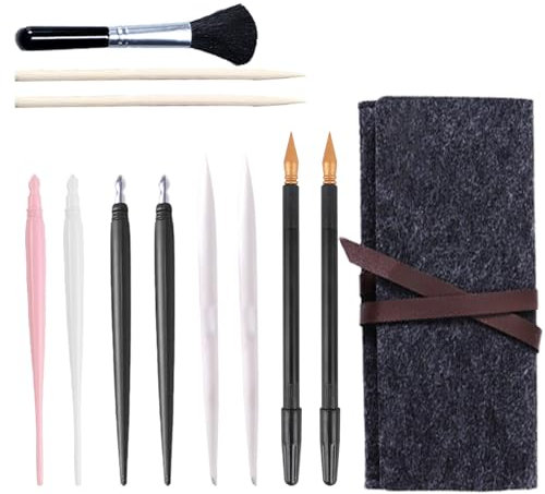NICEIN Kratzstifte für Kratzbilder Set,14 Kratzbilder für Kinder Werkzeuge,Kratzbilder Erwachsene Stifte mit Mehreren Funktionen,Kratzstifte mit Verschiedenen Spitzen,Kostenloser Aufbewahrungstasche