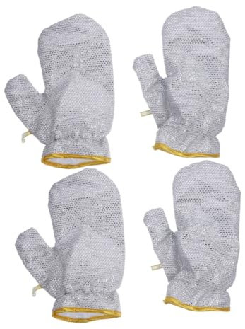Uonlytech 4pcs Scalding Thick Gloves Reusable Cleaning Gloves for Kitchen Dish Washing Heavy Duty Household Lightweight Utility
