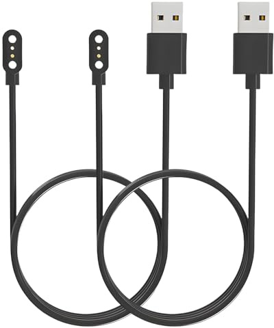 SRLWMYI Smartwatch Ladekabel Magnetisch 2 Stück, 2-Pin USB Ladegerät NUR für 2,84 mm Ladeabstand, Magnetisches Smartwatch Ladegerät mit entgegengesetzter Polarität