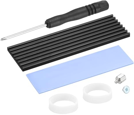 PATIKIL M.2 2280 Nvme SSD Kühlkörper Kit 70x22x3mm Laptop Speicher Kühlkörper Kupfer Kühlung Thermopad Radiator Kühler für Laptop Schwarz
