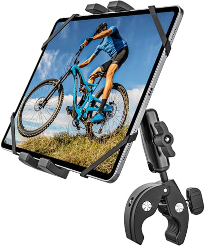 GDZN Tablet Halterung Fahrrad Motorrad - [rutschfest] Rollstuhl/Kinderwagen/Boot/Rennrad/Lenkerhalter Klemme für iPad Pro Air Mini, Galaxy Tabs, Kindle, 4,7-13 Zoll Geräte