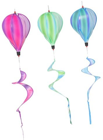 UPKOCH 3pièces Décors De Moulin à Vent Forme De Montgolfière Pendentifs De Jardin Spirale Ornements Suspendus Arc-Ciel pour Pelouse