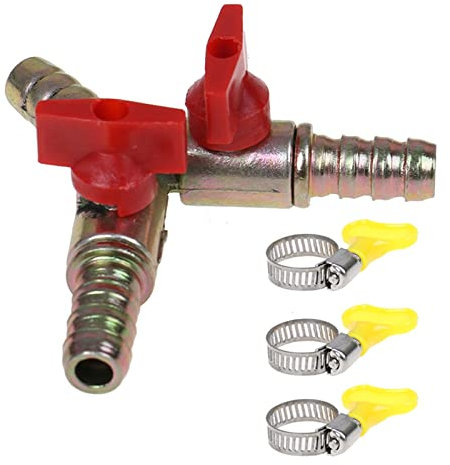 WKWPYCYUH Y Type 3 Way Shut Off Ball Valve with Clamp Fitting Hose Barb Fuel Gas 8MM Hand Tool Accessories