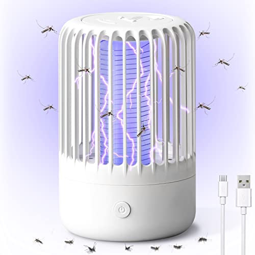 Insektenvernichter Mückenfalle Elektrisch, Mückenlampe Mückenschutz Insektenfänger UV-Licht Insektenvernichter, Leistungsstarke USB Schädlingsbekämpfungsfallen für drinnen und draußen