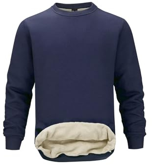 PrimeCrest Mens Sweatshirts Fleece Lined Jumper Crew Neck Tops