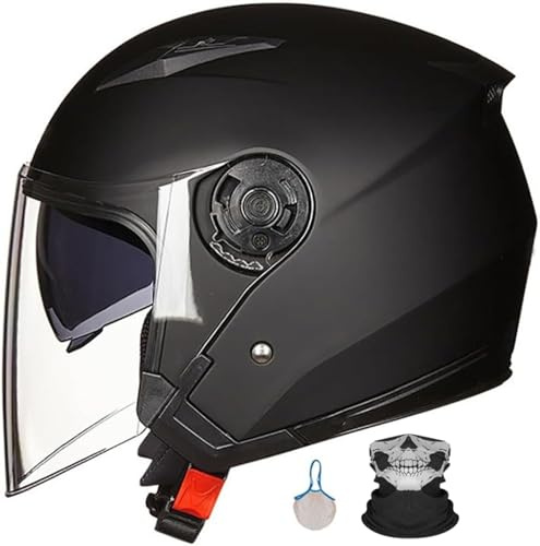 Vintage Style Motorcycle Helmet Open Face Helmet With Double Sun Visor 3/4 Half Face Motorbike Crash Helmet DOT/ECE Approved Scooter Cruiser For Adults Men Women