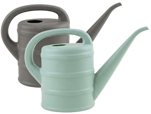 Lizzy Watering Can 2 Pack 1.8L Garden Watering Can with Long Spout Lightweight Plastic Plant Watering Jug for Indoor Outdoor Plants Flowers Seedlings Easy Pour Ergonomic Handle Design