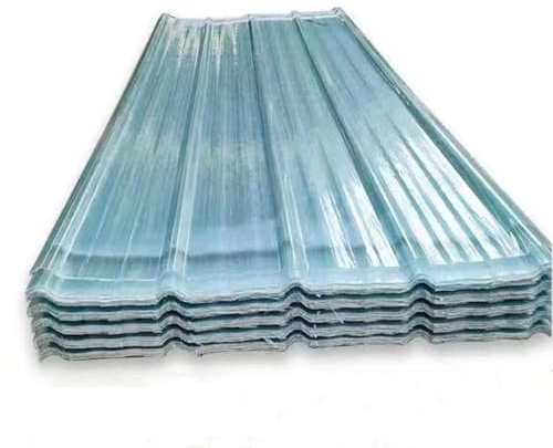 Pannelli Da Tetto Trasparente, Lastra Di Copertura In Fibra Di Vetro Resistente Agli Urti, Lamiere Ondulate Antipioggia, Facile Da Tagliare E Piegare(5pcs,93x170cm/36.6x66.9in)
