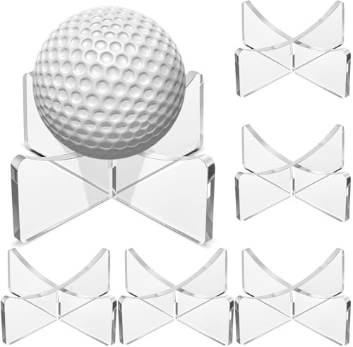 Mudder 6 Pack Acrylic Ball Stand 3.54 X1.3 Inch Bulk Clear Basketball Stand for Display Clear Ball Holder for Football Basketball Soccer Volleyball Rugby