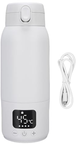 Asixxsix Calentador de Biberones Portátil para Viajes, Calentador de Leche Portátil Inalámbrico de 500 Ml para Viajes, Hervidor Eléctrico de Viaje Recargable para Fórmula de Leche