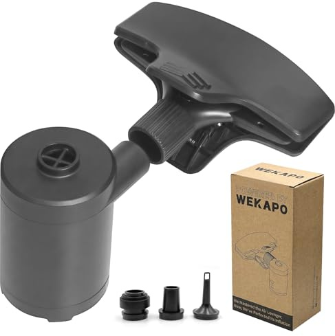 WEKAPO Portable Electric Air Pump & Nozzle Set for Air Loungers - Quick & Easy Inflation, Compatible with Air Loungers, Pool Floats, Mattresses, and Outdoor Gear