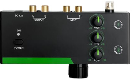 Sunydog Vielseitiger PH-3EQ Phono-Vorverstärker MM MC Plattenspieler-Vorverstärker mit Unabhängiger Frequenzeinstellung für EIN Sattes Audioerlebnis (EU-Stecker)
